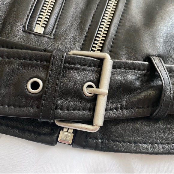 All Saints Black Leather Balfern Biker - Size UK 6 - Picture 8 of 12